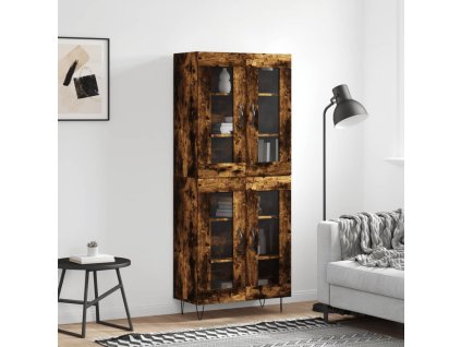 Skříň highboard kouřový dub 69,5 x 34 x 180 cm kompozitní dřevo 3198310