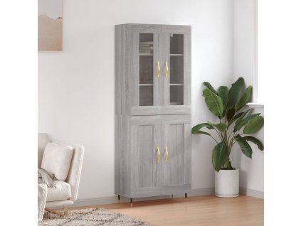 Skříň highboard šedá sonoma 69,5 x 34 x 180 cm kompozitní dřevo 3198327