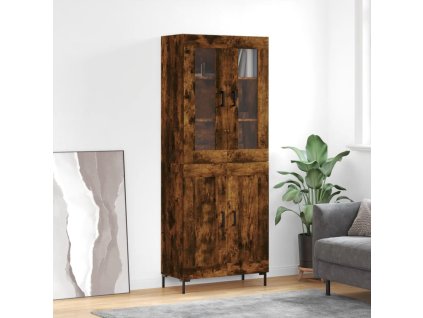 Skříň highboard kouřový dub 69,5 x 34 x 180 cm kompozitní dřevo 3198342