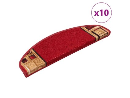 Nášlapy na schody samolepicí 10 ks 65x21x4 cm červené 149831