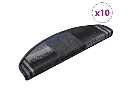 Nášlapy na schody samolepicí 10 ks 65x21x4 cm černošedé 149835