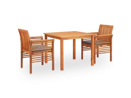 3dílný zahradní jídelní set s poduškami masivní akáciové dřevo 278901