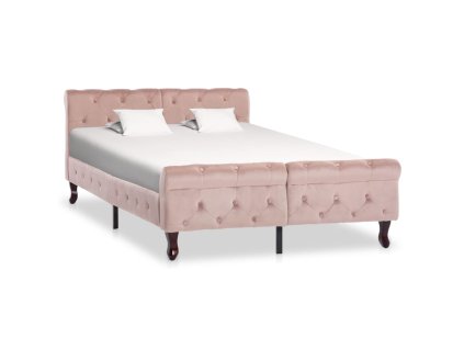 Rám postele růžový samet 120 x 200 cm 288566