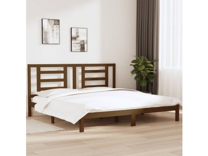 Rám postele medově hnědý masivní borovice 200 x 200 cm 3104371