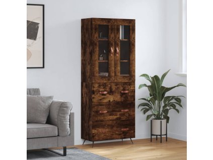 Skříň highboard kouřový dub 69,5 x 34 x 180 cm kompozitní dřevo 3198382