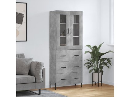 Skříň highboard betonově šedá 69,5x34x180 cm kompozitní dřevo 3198413
