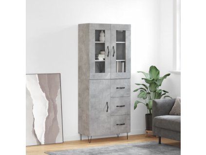 Skříň highboard betonově šedá 69,5x34x180 cm kompozitní dřevo 3198501