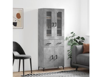 Skříň highboard betonově šedá 69,5x34x180 cm kompozitní dřevo 3198533