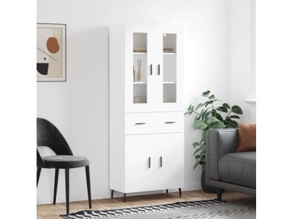 Skříň highboard bílá 69,5 x 34 x 180 cm kompozitní dřevo 3198545