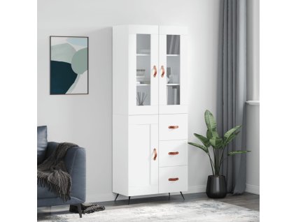 Skříň highboard bílá 69,5 x 34 x 180 cm kompozitní dřevo 3198633