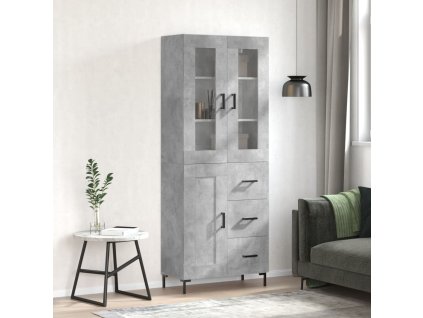 Skříň highboard betonově šedá 69,5x34x180 cm kompozitní dřevo 3198661