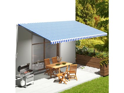 Náhradní plachta na markýzu modro-bílá 6 x 3,5 m 311924