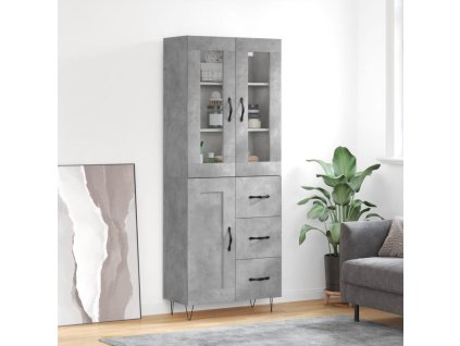 Skříň highboard betonově šedá 69,5x34x180 cm kompozitní dřevo 3198693