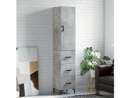 Skříň highboard betonově šedá 34,5x34x180 cm kompozitní dřevo 3198853