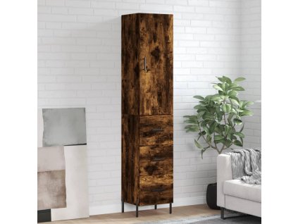 Skříň highboard kouřový dub 34,5 x 34 x 180 cm kompozitní dřevo 3198862