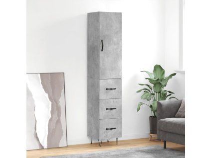 Skříň highboard betonově šedá 34,5x34x180 cm kompozitní dřevo 3198885