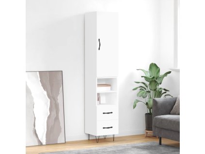 Skříň highboard bílá 34,5 x 34 x 180 cm kompozitní dřevo 3198945