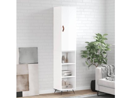 Skříň highboard bílá s vysokým leskem 34,5x34x180 cm kompozit 3198955