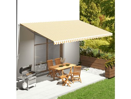 Náhradní plachta na markýzu žluto-bílá 6 x 3,5 m 311944