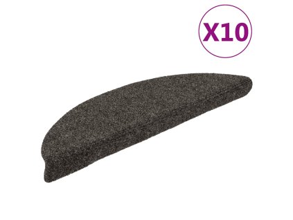 Schodové rohože samolepicí 10 ks 56x17x3 cm antracitové půlkulaté 149691