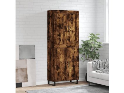 Skříň highboard kouřový dub 69,5 x 34 x 180 cm kompozitní dřevo 3199582