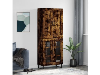Skříň highboard kouřový dub 69,5 x 34 x 180 cm kompozitní dřevo 3199646