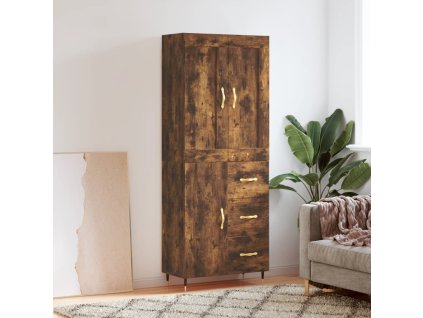 Skříň highboard kouřový dub 69,5 x 34 x 180 cm kompozitní dřevo 3199798