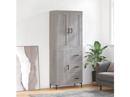 Skříň highboard šedá sonoma 69,5 x 34 x 180 cm kompozitní dřevo 3199815