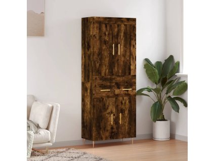 Skříň highboard kouřový dub 69,5 x 34 x 180 cm kompozitní dřevo 3199870