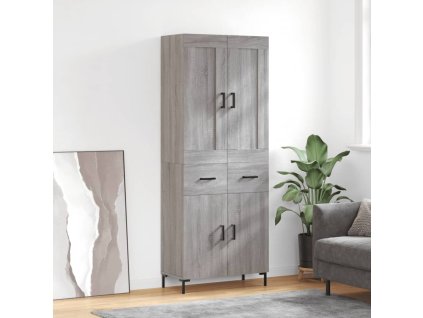 Skříň highboard šedá sonoma 69,5 x 34 x 180 cm kompozitní dřevo 3199879