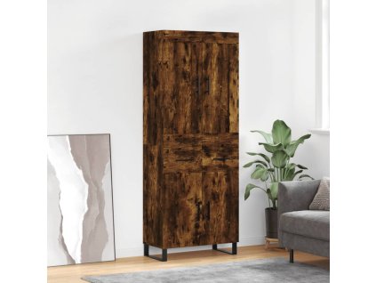 Skříň highboard kouřový dub 69,5 x 34 x 180 cm kompozitní dřevo 3199902