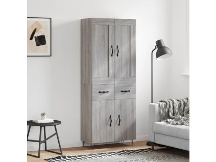 Skříň highboard šedá sonoma 69,5 x 34 x 180 cm kompozitní dřevo 3199911