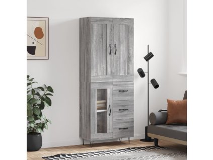 Skříň highboard šedá sonoma 69,5 x 34 x 180 cm kompozitní dřevo 3199975