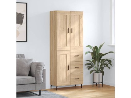 Skříň highboard dub sonoma 69,5 x 34 x 180 cm kompozitní dřevo 3200020