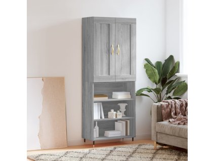 Skříň highboard šedá sonoma 69,5 x 34 x 180 cm kompozitní dřevo 3200055