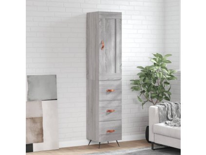 Skříň highboard šedá sonoma 34,5 x 34 x 180 cm kompozitní dřevo 3200175