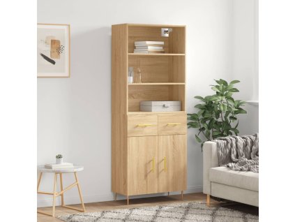Skříň highboard dub sonoma 69,5 x 34 x 180 cm kompozitní dřevo 3200508