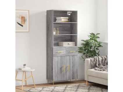 Skříň highboard šedá sonoma 69,5 x 34 x 180 cm kompozitní dřevo 3200511