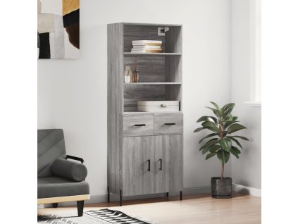 Skříň highboard šedá sonoma 69,5 x 34 x 180 cm kompozitní dřevo 3200527