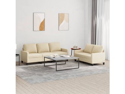 2dílná sedací souprava s poduškami krémová textil 3201462
