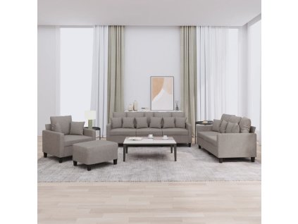 4dílná sedací souprava s polštáři taupe textil 3201647