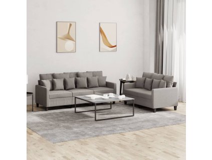 2dílná sedací souprava s poduškami taupe textil 3201671