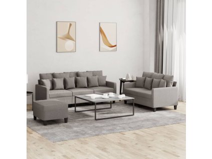 3dílná sedací souprava s poduškami taupe textil 3201679