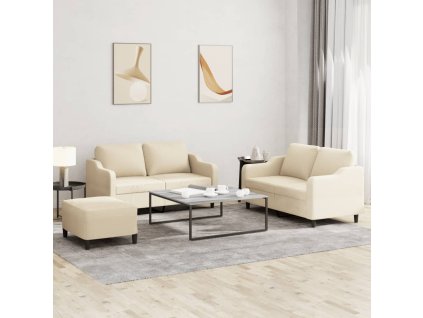 3dílná sedací souprava s poduškami krémová textil 3201812
