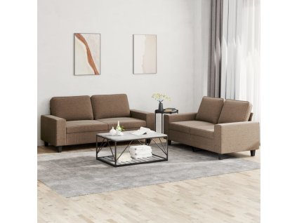 2dílná sedací souprava hnědá textil 3201885