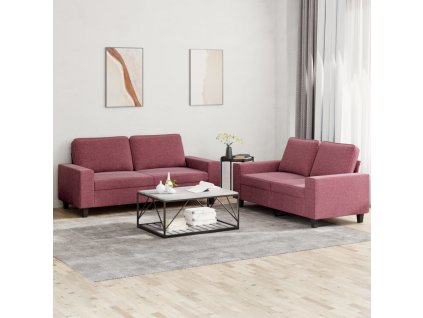 2dílná sedací souprava vínová textil 3201888