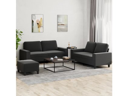 3dílná sedací souprava černá textil 3201894