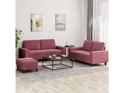 3dílná sedací souprava vínová textil 3201896