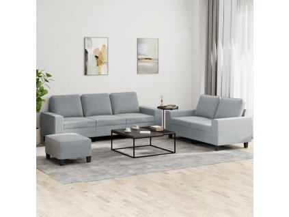 3dílná sedací souprava světle šedá textil 3201906