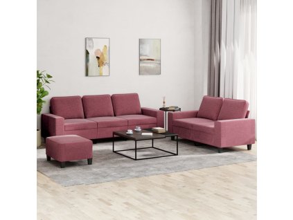3dílná sedací souprava vínová textil 3201912